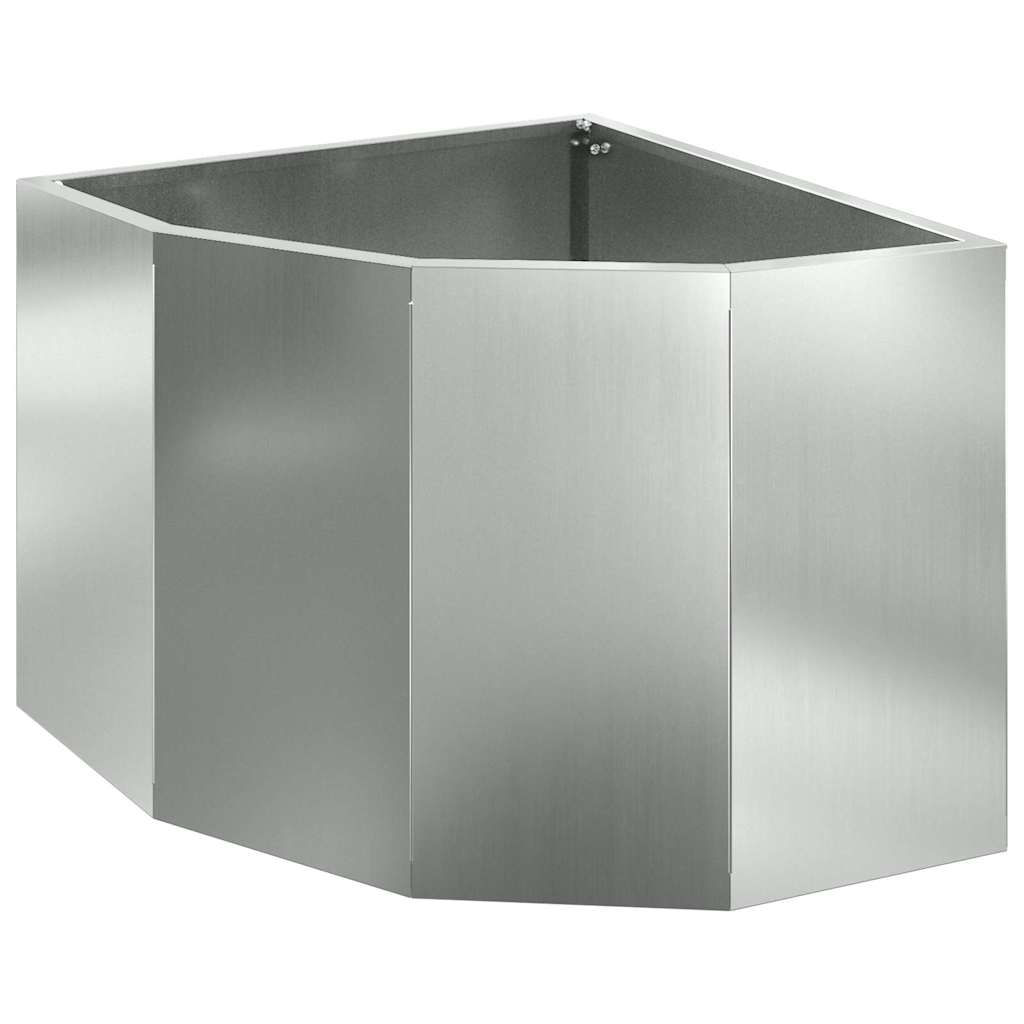 Macetero De Esquina Plateado 45 X 45 X 35 Cm Acero Galvanizado_0