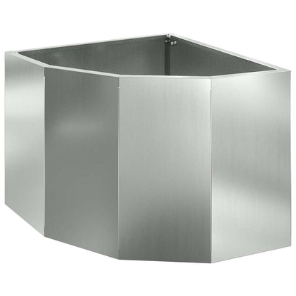 Macetero De Esquina Plateado 45 X 45 X 35 Cm Acero Galvanizado_0