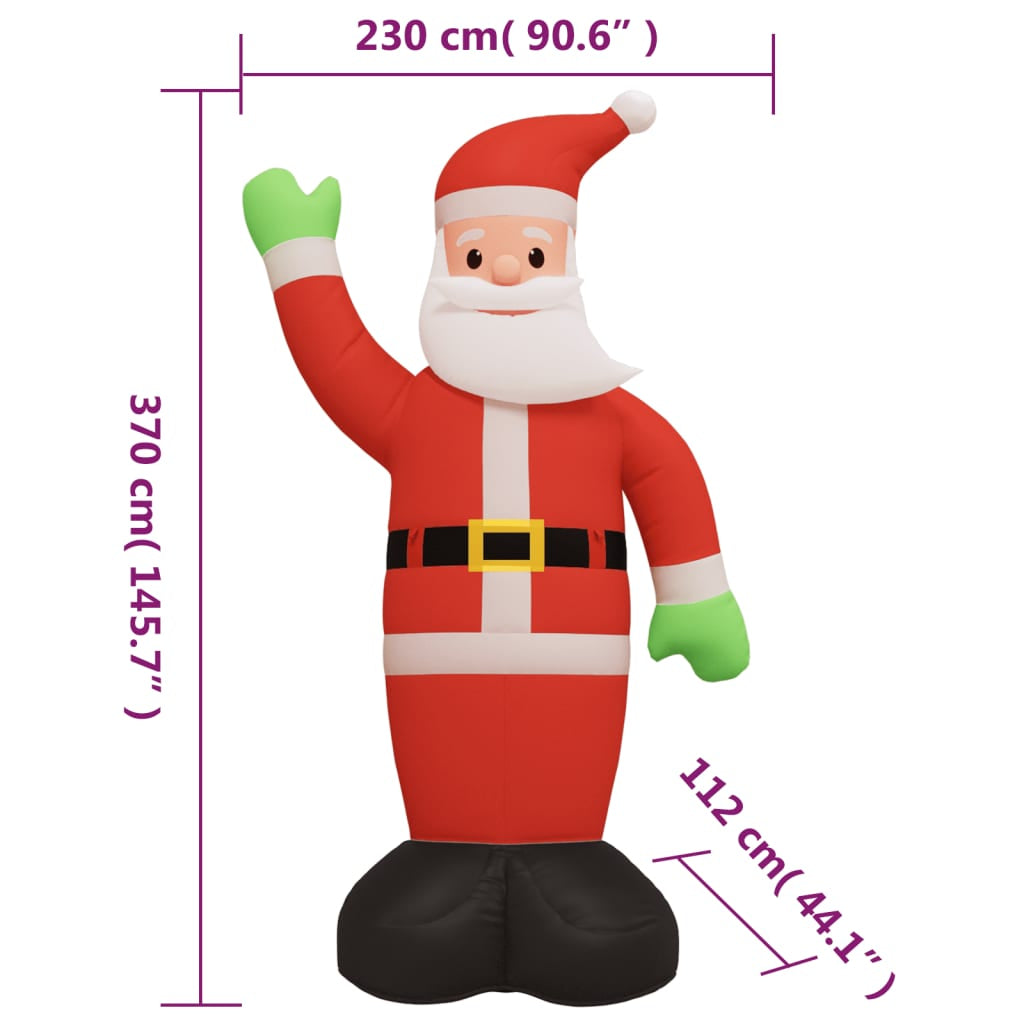 Vidaxl Papá Noel Inflable De Navidad Con Led 370 Cm_2