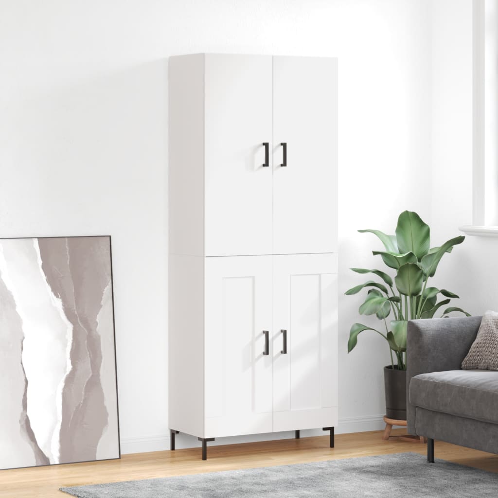 Aparador Alto Madera Contrachapada Blanco 69,5x34x180 Cm_0