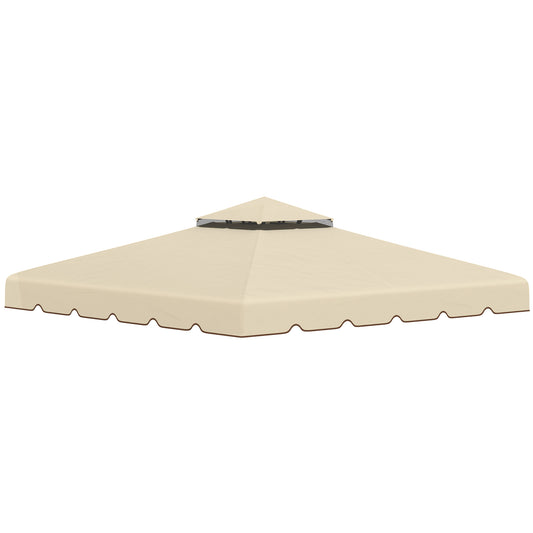 Outsunny Techo De Repuesto Para Cenador 3x3 M Con Doble Techo Beige_0