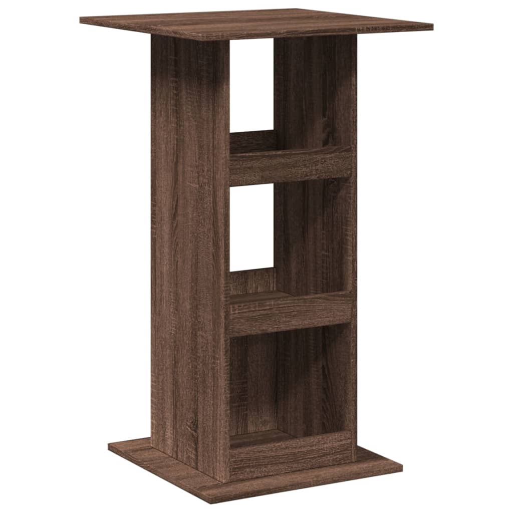 Mesa Alta Bar Con Almacenaje Madera Marrón Roble 60x60x102 Cm_0