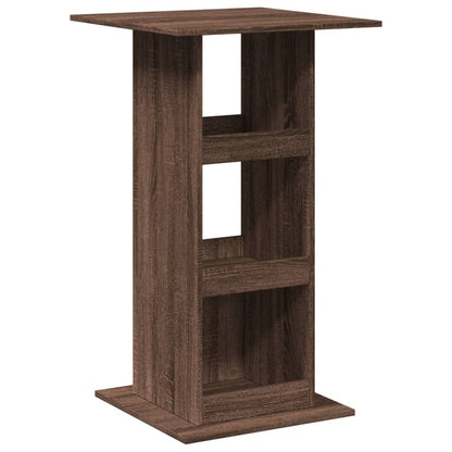 Mesa Alta Bar Con Almacenaje Madera Marrón Roble 60x60x102 Cm_0