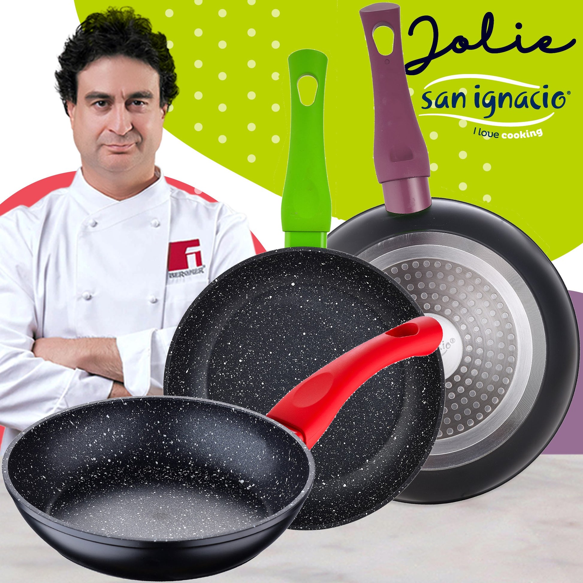 Bateria De Cocina 5 Piezas San Ignacio Cassel De Acero Inoxidable Con Juego De Sartenes (18/22/26 Cm) San Ignacio Jolie En Aluminio Forjado_3