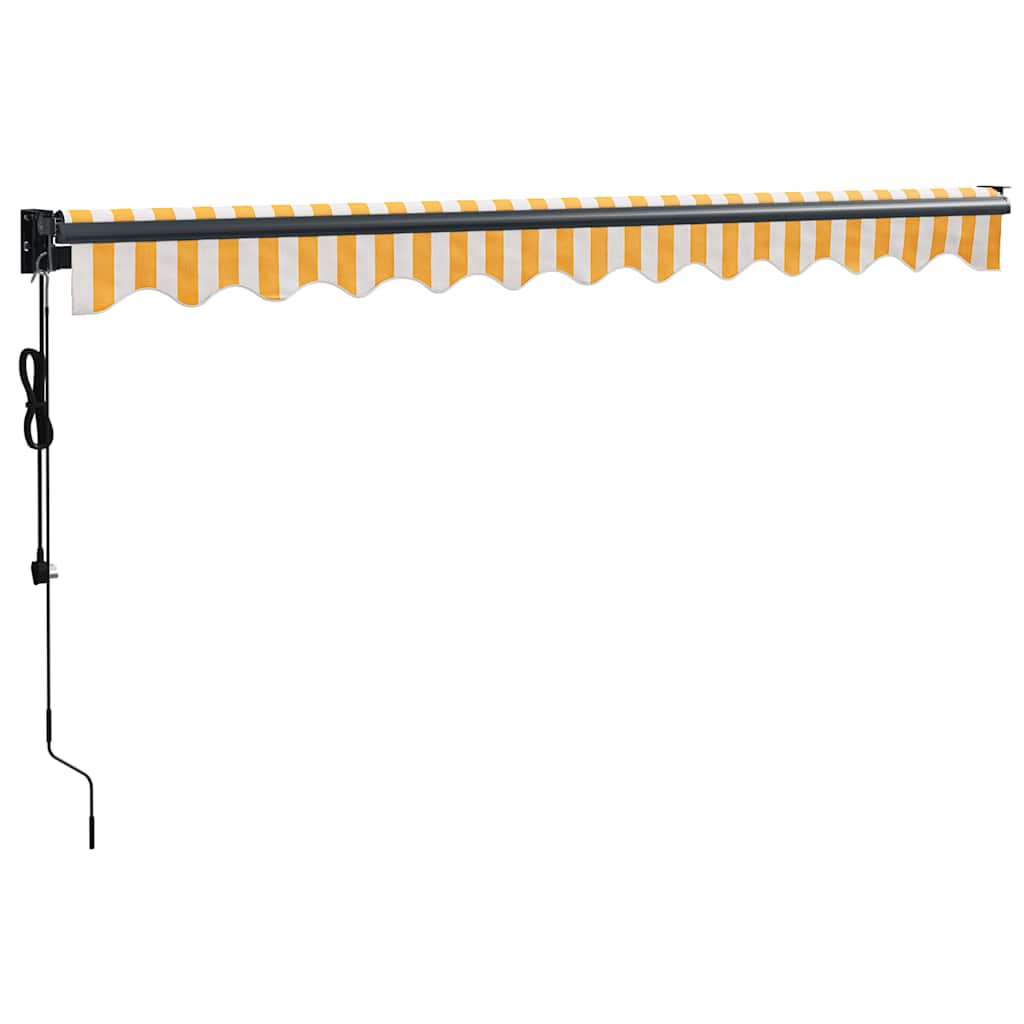 Toldo Retráctil Automático Amarillo Y Blanco 3,5x2,5 M_3