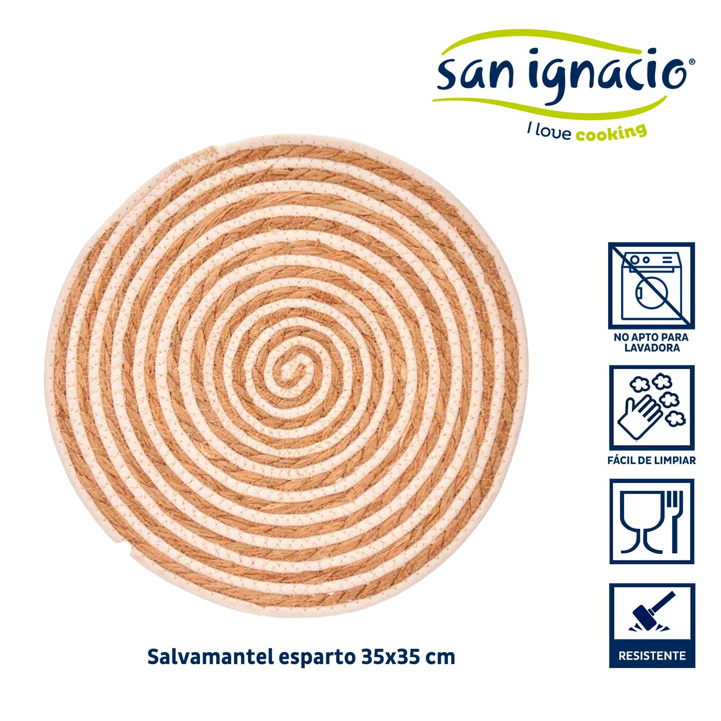 Salvamantel Esparto Centro Tela Blanco 3 Colección Kinvara_1