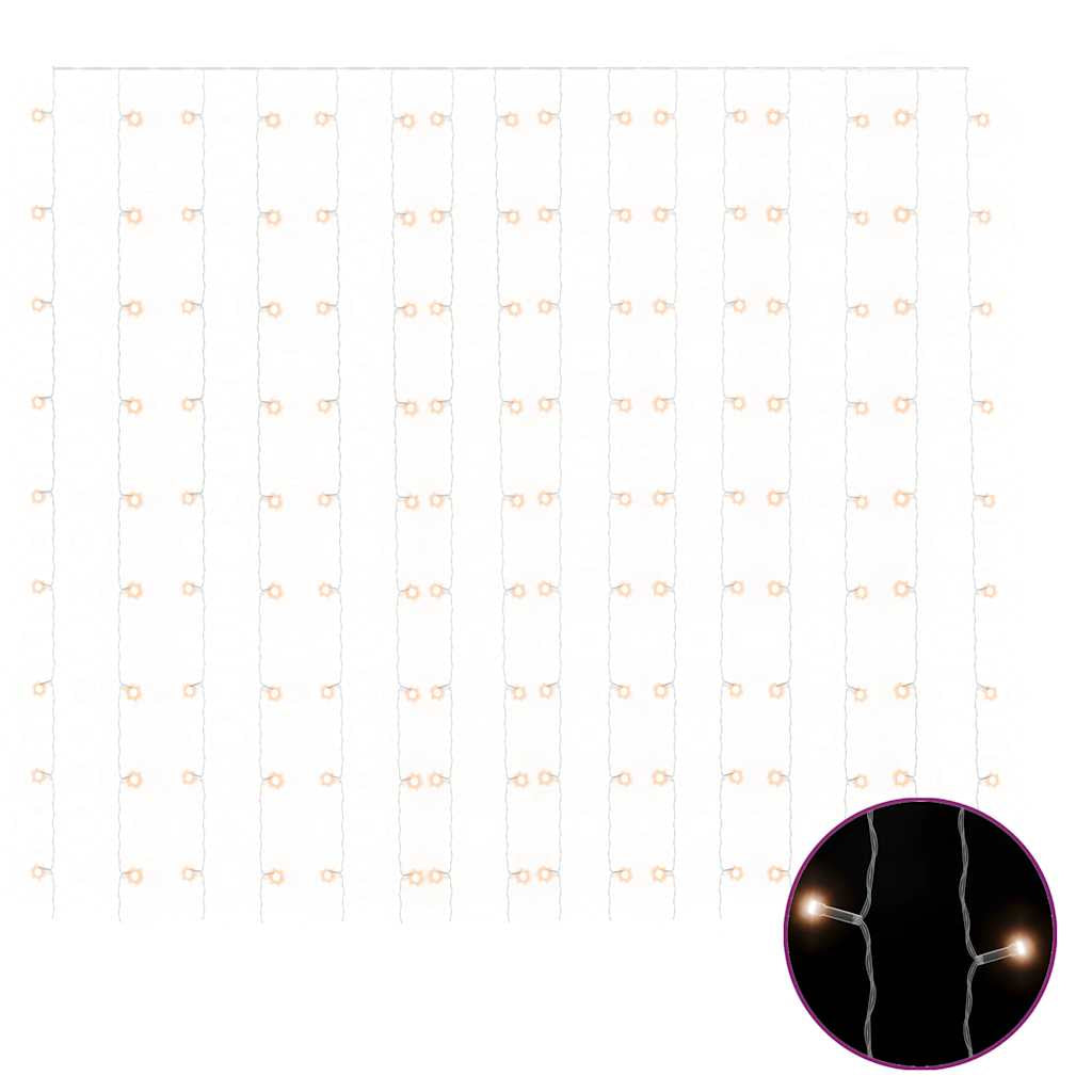 Vidaxl Cortina De Luces Led 300 Led Blanco Frío 8 Funciones 3x3 M_0