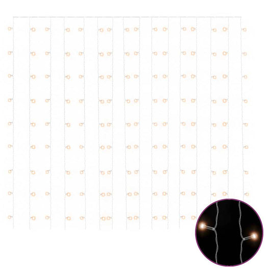 Vidaxl Cortina De Luces Led 300 Led Blanco Frío 8 Funciones 3x3 M_0