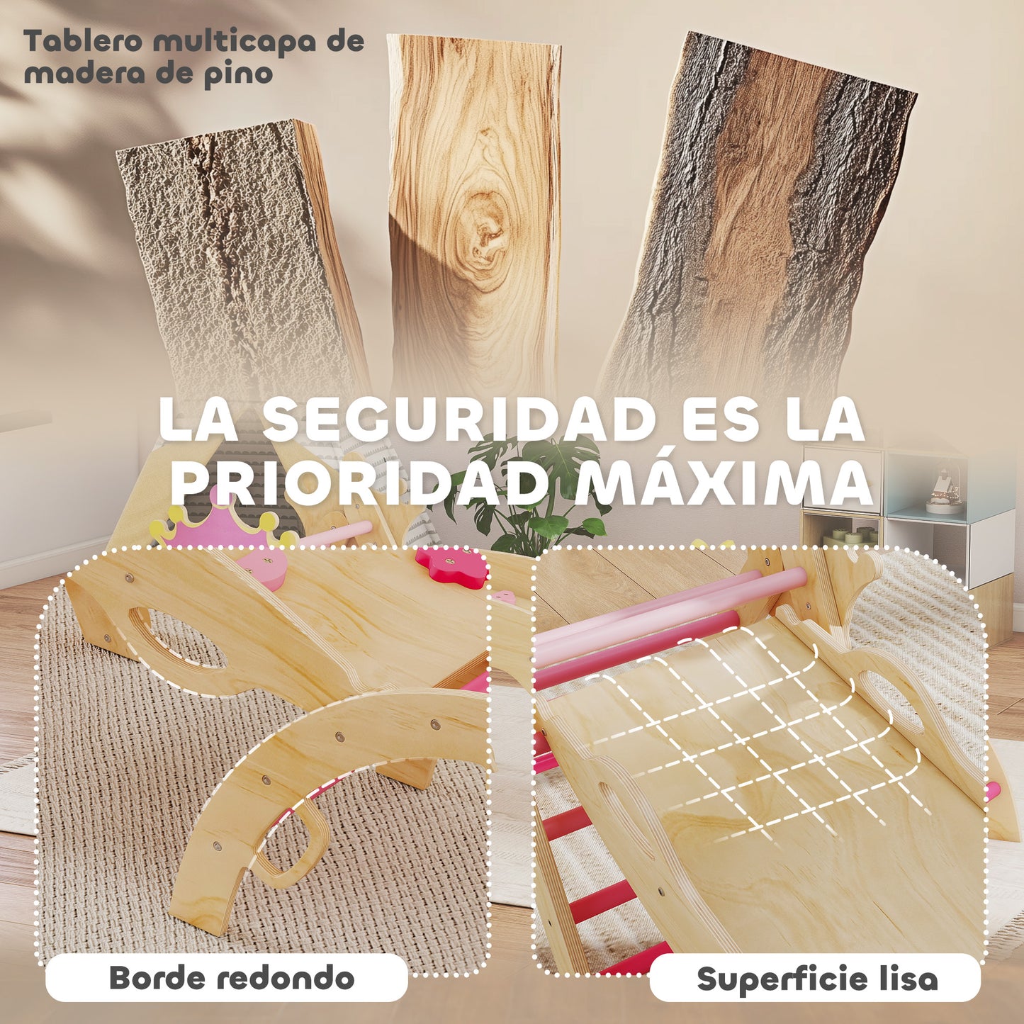 Aiyaplay 8 En 1 Triángulo De Escalada De Madera_4