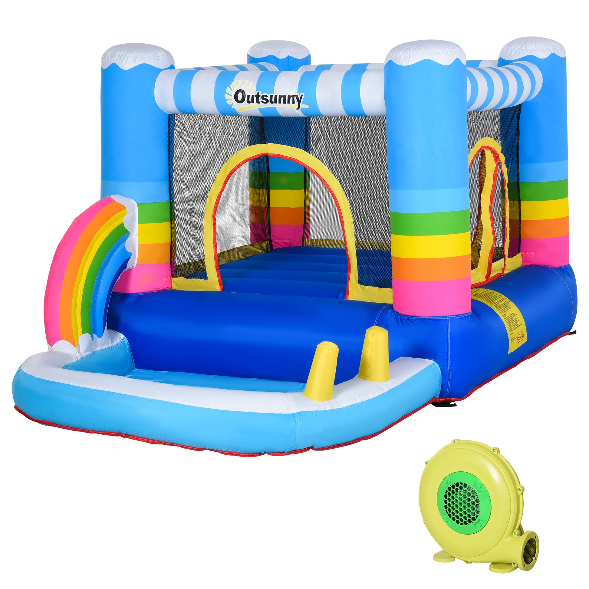Outsunny Castillo Hinchable Con Cama De Salto Y Piscina Para Niños 280x170x155cm_0