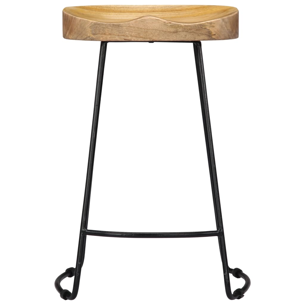Taburetes De Cocina Gavin 2 Unidades Madera Maciza De Mango_1