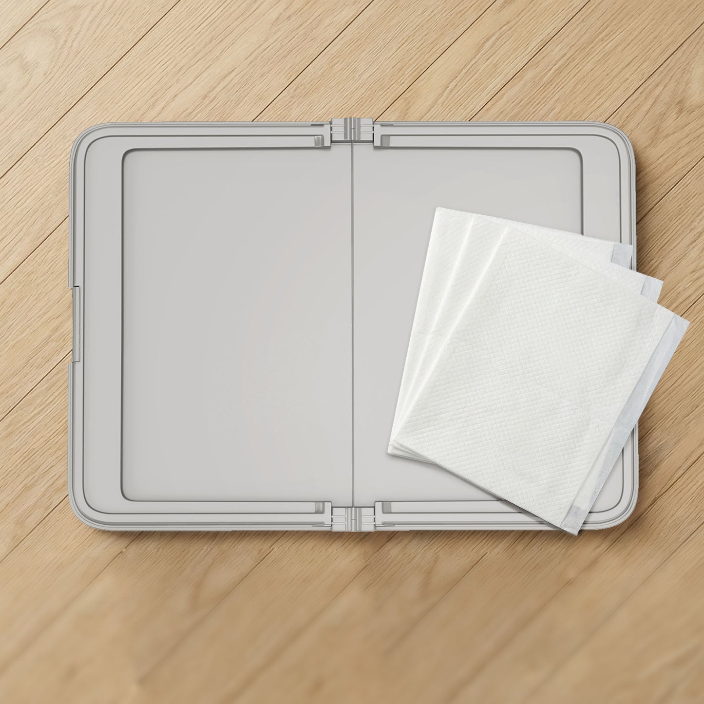 Pawhut Inodoro Para Perros Plegable 86x62 Cm Bandeja Sanitaria Para Perros Gris_3