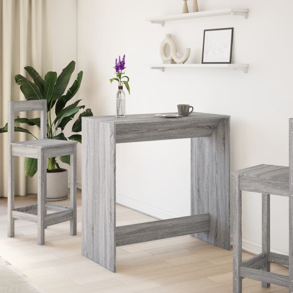 Mesa Alta De Bar Madera Ingeniería Gris Sonoma 102x50x103,5 Cm_1