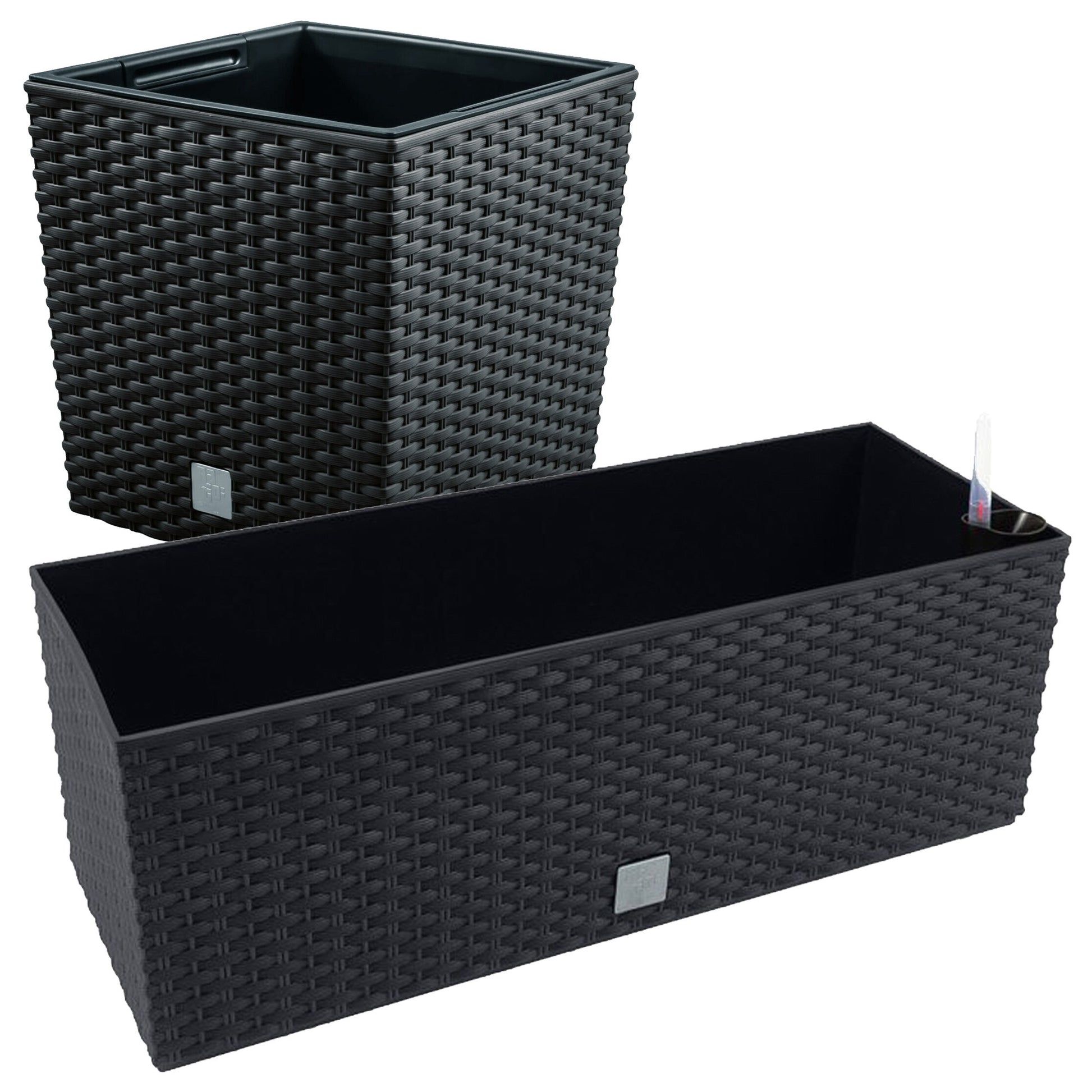 Juego Macetas Rato: Macetero 64 Litros Y Jardinera Rectangular 17 Litros Color Antracita_0