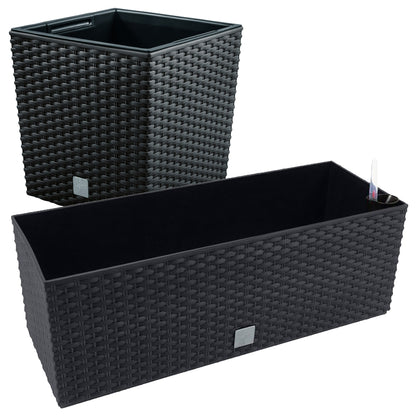 Juego Macetas Rato: Macetero 64 Litros Y Jardinera Rectangular 17 Litros Color Antracita_0