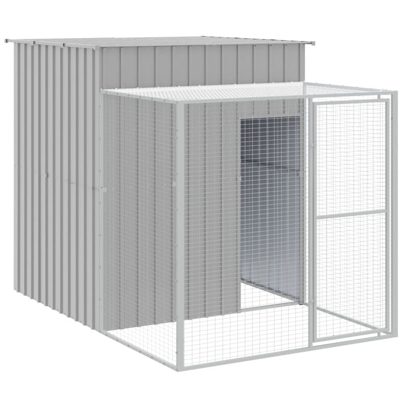 Vidaxl Gallinero Con Corral Acero Galvanizado Gris Claro 165x863x181cm_5