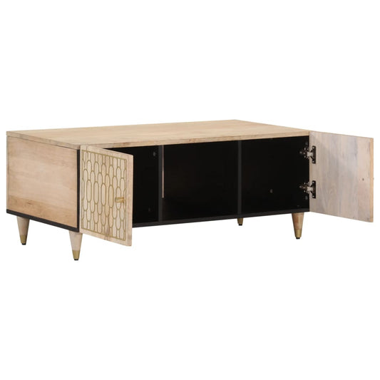 Mesa De Centro De Madera Maciza Mango 100x54x40 Cm_0