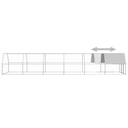 Vidaxl Jaula Gallinero De Acero Galvanizado 3x12x2 M_3