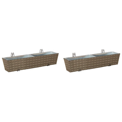Barandilla 2 Uds. Gris 80 X 17 X 17 Cm Metal_0