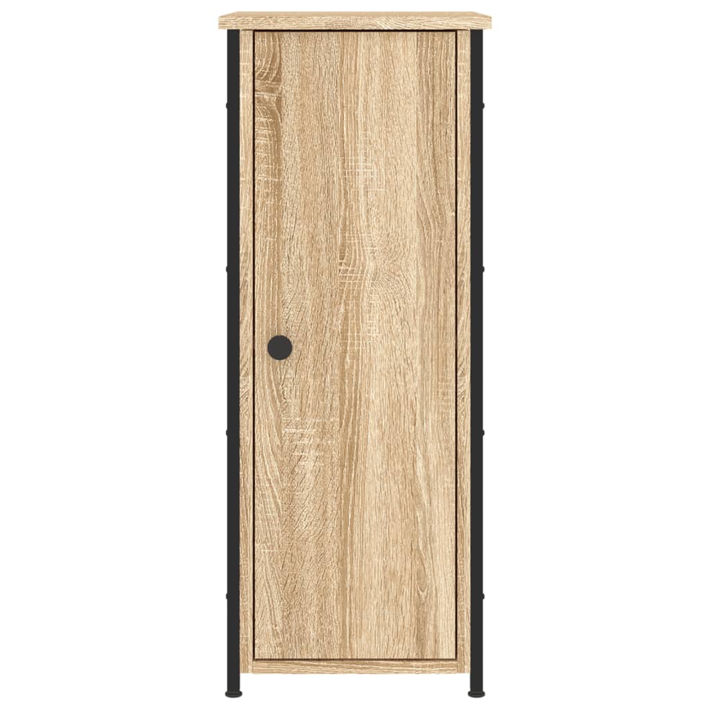 Mesita De Noche Madera De Ingeniería Roble Sonoma 32x42x80 Cm_3
