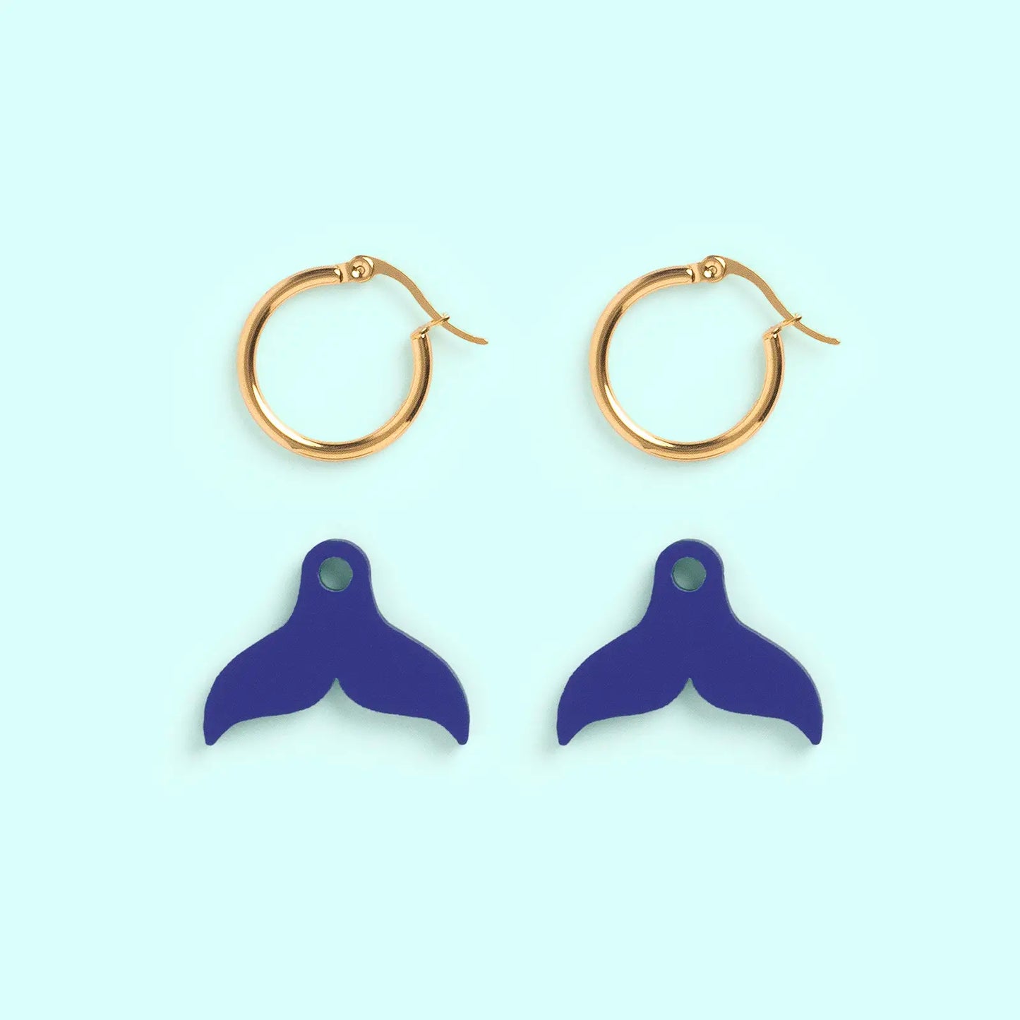 Pendientes Cola de Ballena Nature Vibes - Acero Quirúrgico y Baño de Oro 18k - Resetea_2