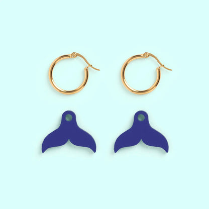 Pendientes Cola de Ballena Nature Vibes - Acero Quirúrgico y Baño de Oro 18k - Resetea_2