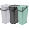 Set De 3 Papeleras moda Con Asa Grafito, Salvia Y Blanco De 40l