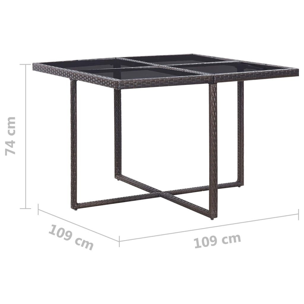Vidaxl Set Comedor De Jardín 9 Piezas Y Cojines Ratán Sintético Marrón_2