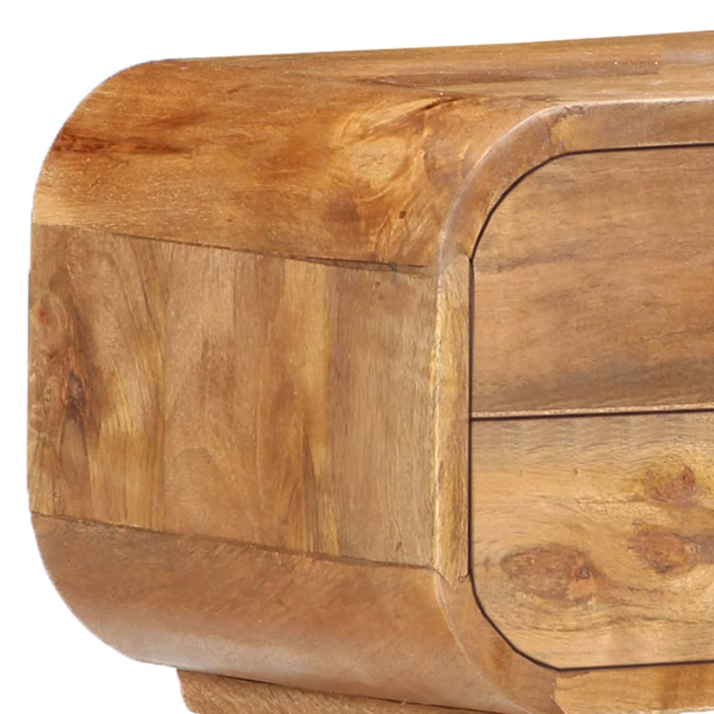 Mesita De Noche De Madera Maciza De Mango 43x30x58 Cm_2