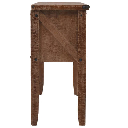 Mesa Consola De Madera De Abeto Maciza Marrón 131x35,5x75 Cm_1