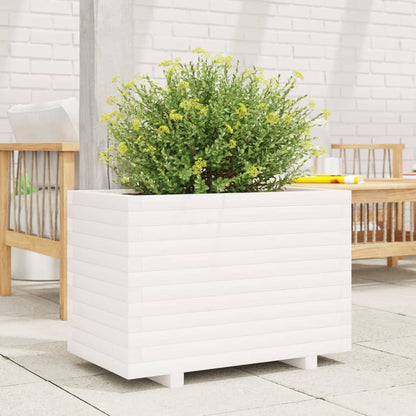 Jardinera Madera Maciza De Pino Blanco 70x40x49,5 Cm_2