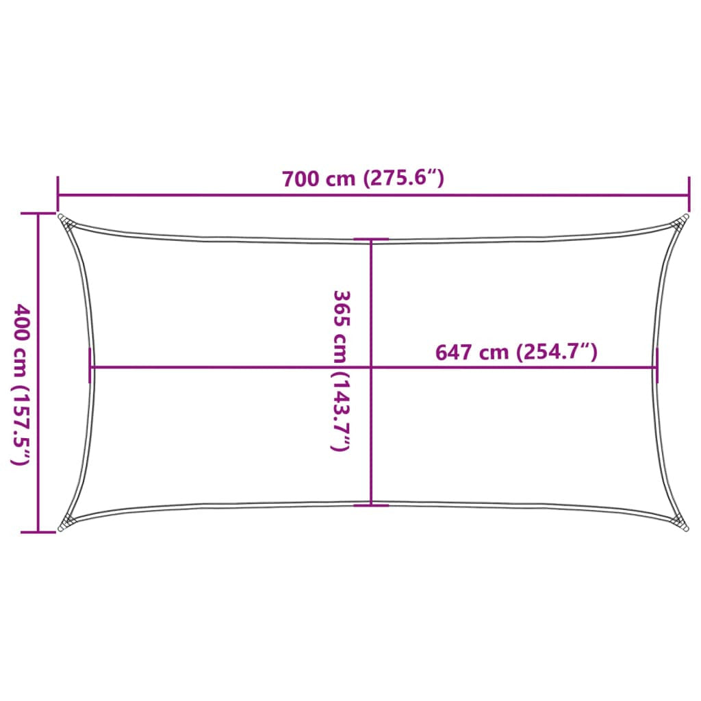 Vidaxl Toldo De Vela Poliéster Oxford 100% Arena 7x4 M_2