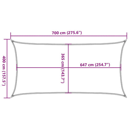 Vidaxl Toldo De Vela Poliéster Oxford 100% Arena 7x4 M_2