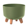 Macetero Color Verde Tierra,sin Depósito , Colección Gracia De 23,8cm X 23,8cm X 18,7cm Cm, Capacidad De 5,1 L.
