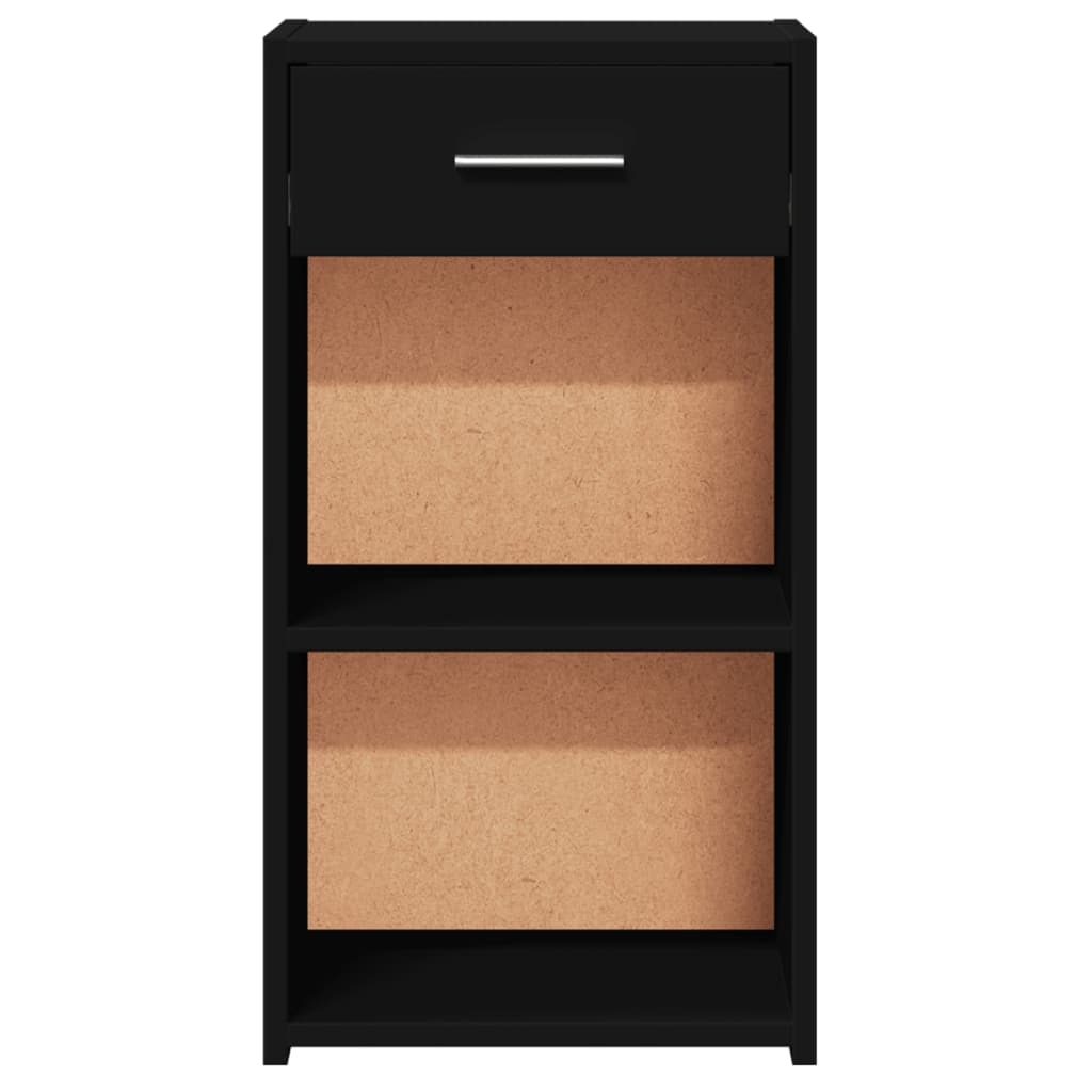 Mesita De Noche Madera De Ingeniería Negro 35x34x65 Cm_3