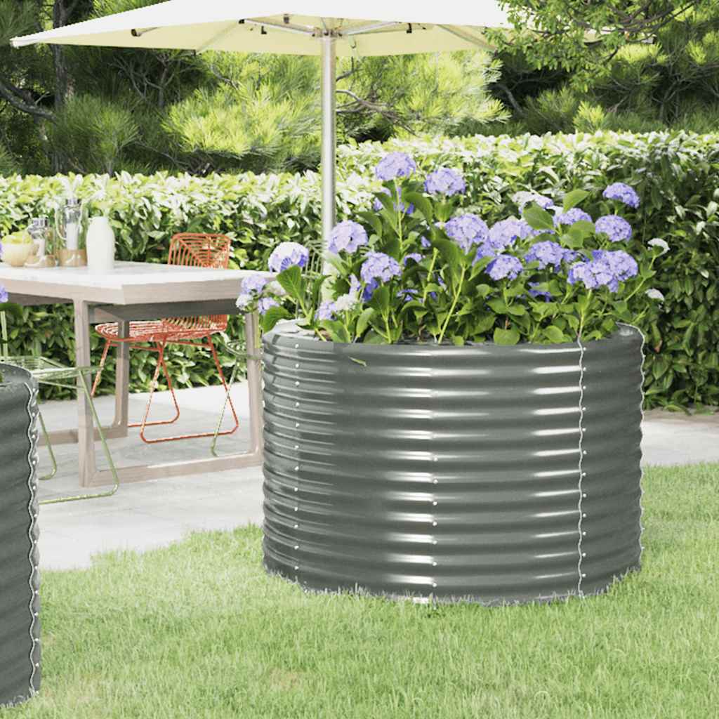 Jardinera Arriate Acero Galvanizado Gris 100x100x68 Cm_1