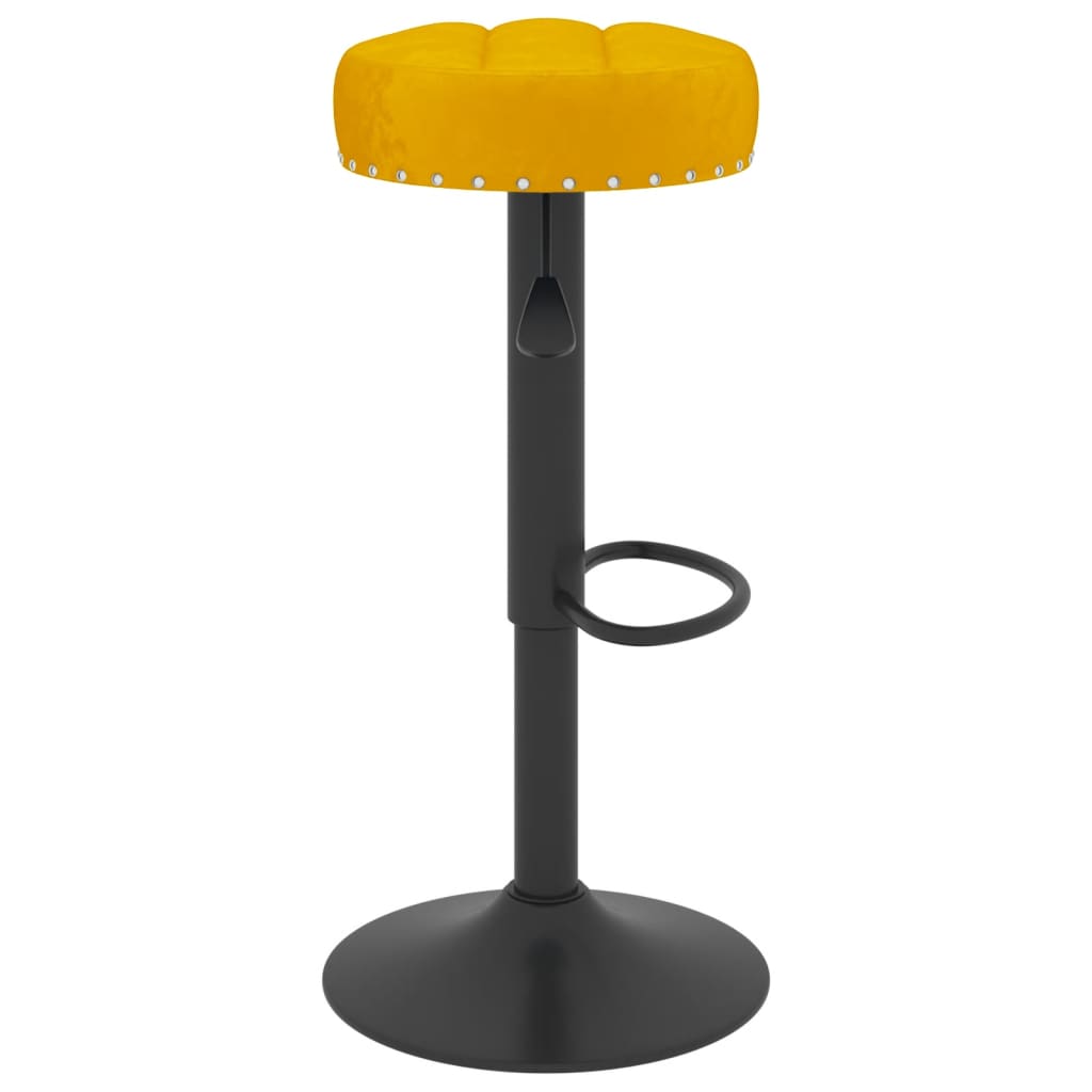 Taburetes De Cocina 2 Unidades Terciopelo Amarillo Mostaza_3