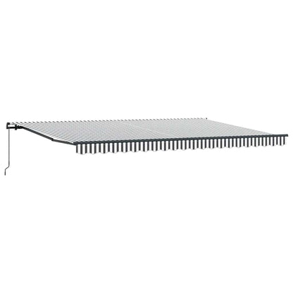 Toldo Retráctil Manual Gris Antracita Y Blanco 500x300 Cm_0