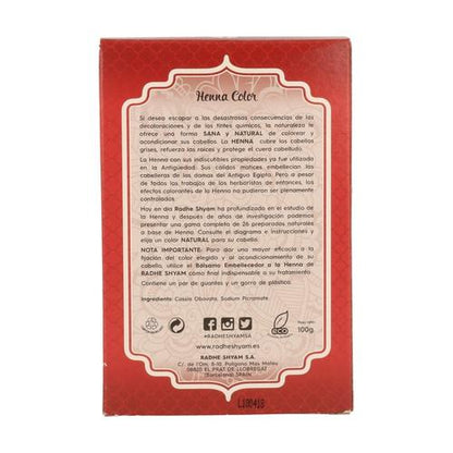 Tinte castaño cobrizo Henna en polvo Radhe Shyam 100 g