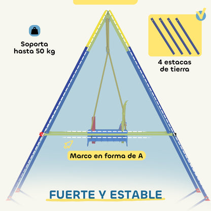 Aiyaplay Columpio Para Bebés 3 En 1 Con Cuerdas Ajustables Azul_5