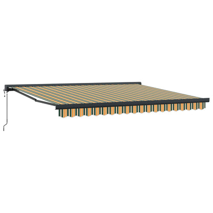 Toldo Retráctil Verde Y Blanco 400 X 350 Cm Tela Y Aluminio_0