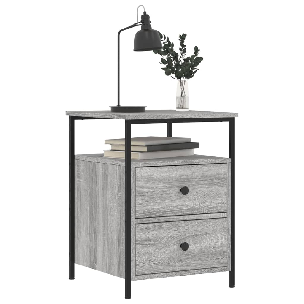 Mesita De Noche Madera De Ingeniería Gris Sonoma 44x45x60 Cm_1