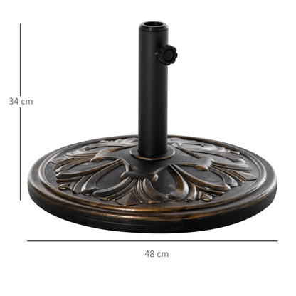 Outsunny Base De Sombrilla Redondo Peso 13 Kg De Hdpe Y Cemento Ø48x34 Cm Bronce_2