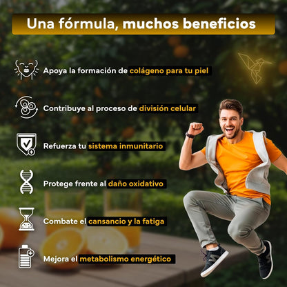 Vitamina C con Zinc Bioflavonoides y Rosa Mosqueta Sevens Nutrition 180 cápsulas