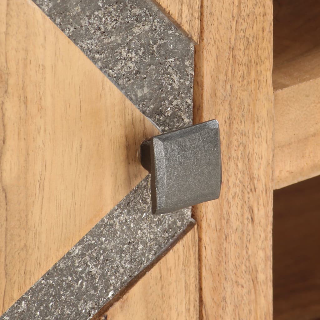 Mesa De Centro De Madera Maciza De Acacia 90x45x40cm_4