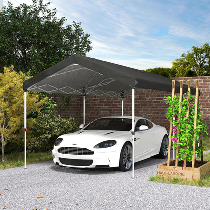 Outsunny Carpa Plegable 6x3 M Con Altura Ajustable Protección Uv50+ Gris Oscuro_3