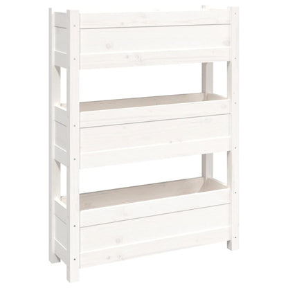 Jardinera De Madera Maciza De Pino Blanco 77x25x104,5 Cm_0