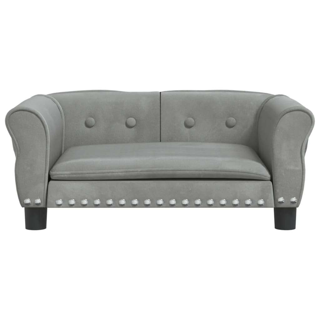 Cama Para Perros De Terciopelo Gris Claro 70x45x30 Cm / Vetonek_1