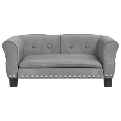 Cama Para Perros De Terciopelo Gris Claro 70x45x30 Cm / Vetonek_1