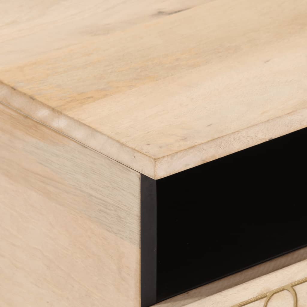 Mesa De Centro De Madera Maciza Mango 80x54x40 Cm_4